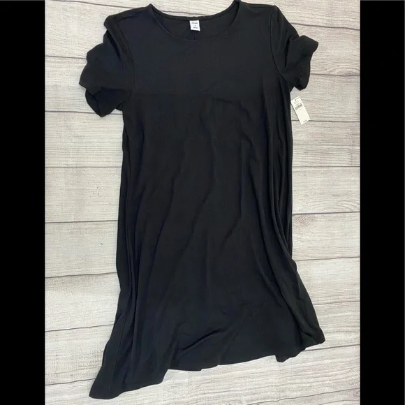 old navy t shirt dress black Tiered Mini Swing T-Shirt Dress
